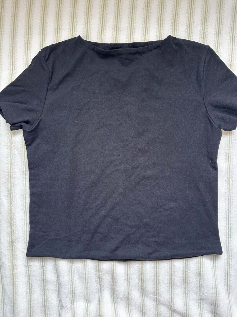 RE ONA Black Crewneck Short Sleeve Basic Tee